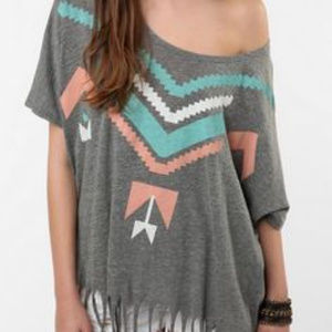 Urban Outfitters Native Oversized Fringe Tee